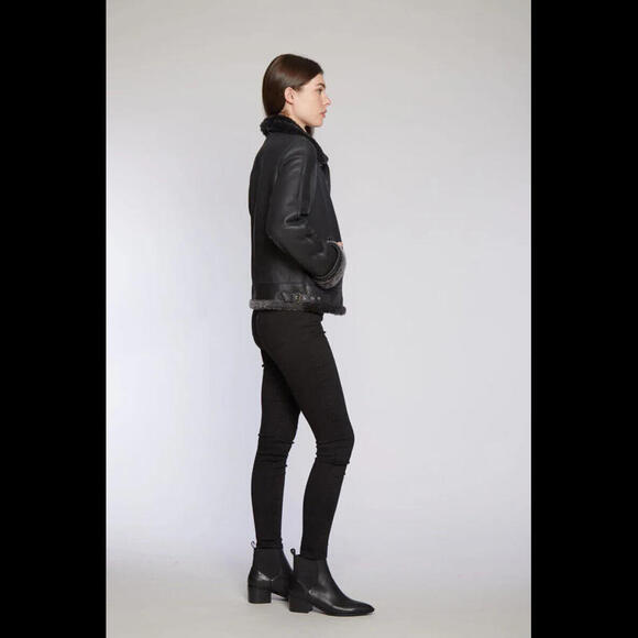 NEW Blueduck Genuine Shearling Flight Jacket in fadded black Sz S #SJ925 - Picture 5 of 9